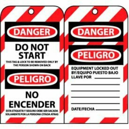 NATIONAL MARKER CO Bilingual Lockout Tags - Do Not Start SPLOTAG15